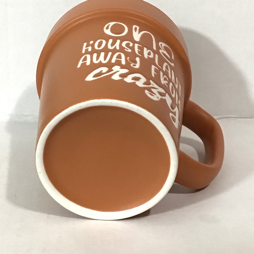 One Houseplant Away From Crazy Terracotta Coffee Planter Mug 16 OZ Unused - Picture 4 of 4